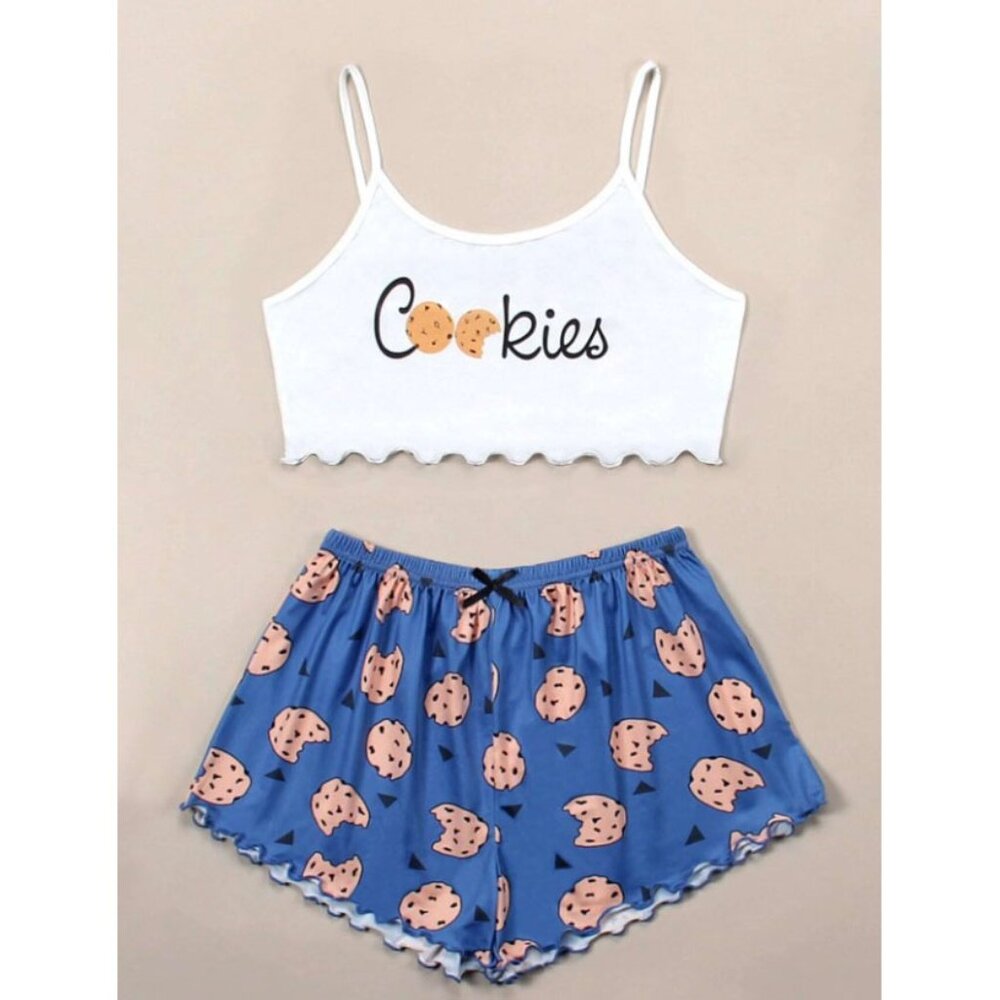 Cookies Graphic Cami Pajama Shorts Set NWOT | Size XL - Picture 4 of 6